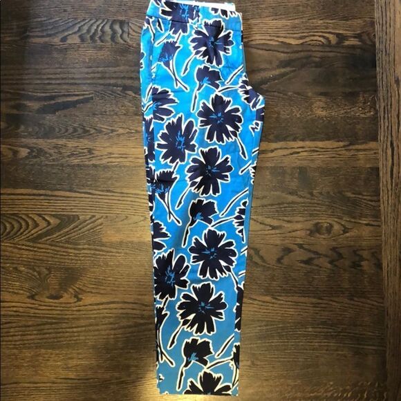 💚 J.Crew Factory Blue Floral Print Pants - Picture 5 of 6